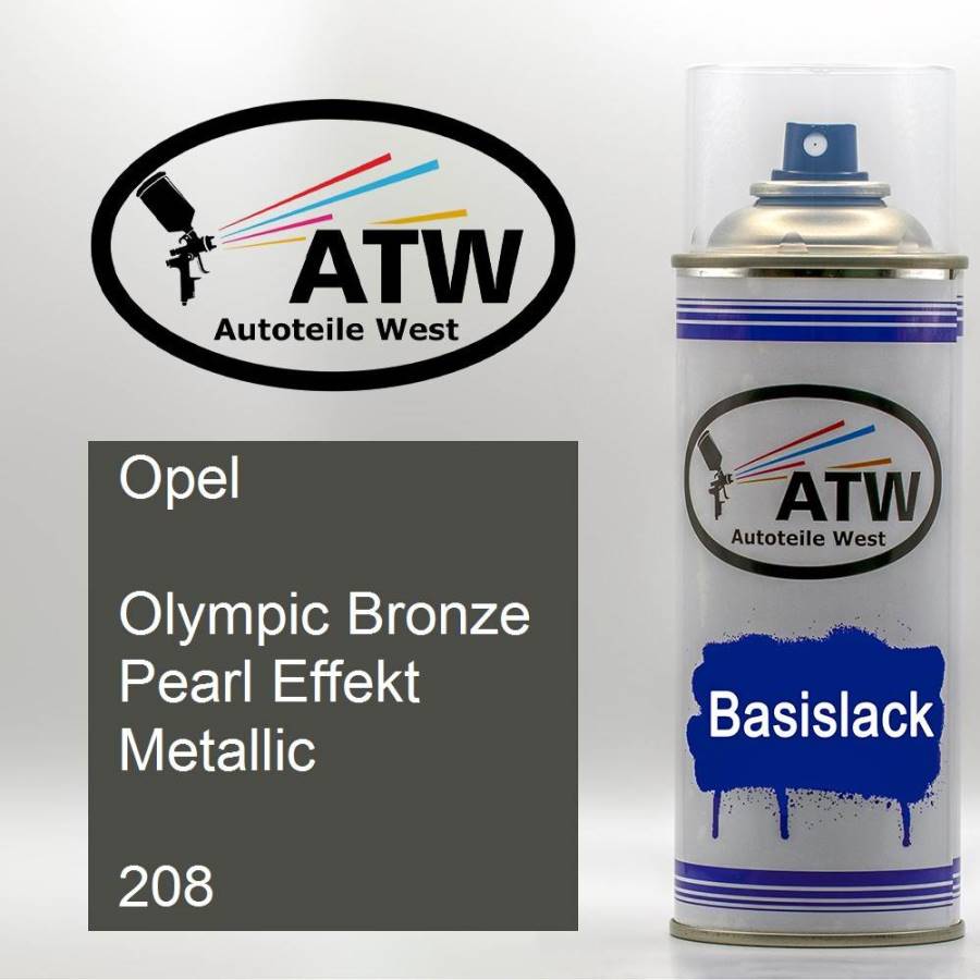 Opel, Olympic Bronze Pearl Effekt Metallic, 208: 400ml Sprühdose, von ATW Autoteile West.